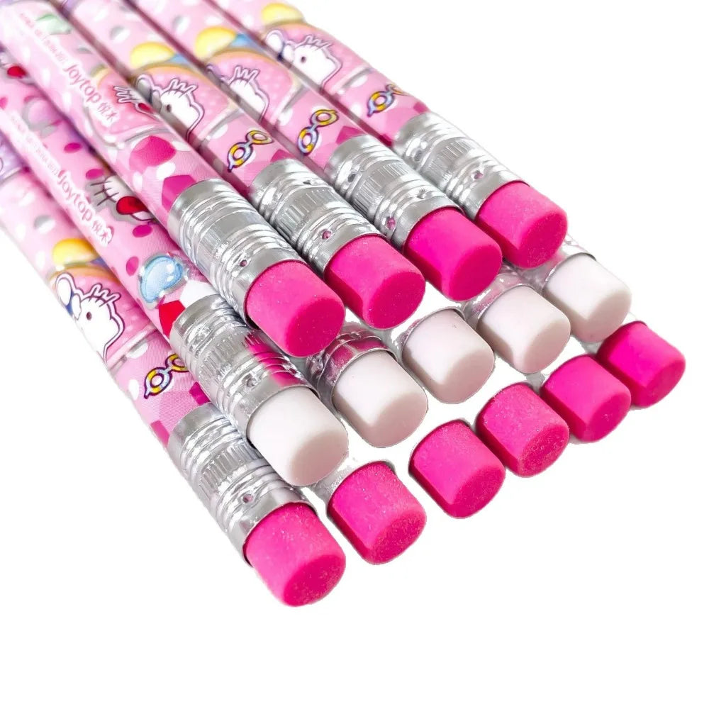 Genuine 2/6/12Pcs Sanrio Hello Kitty Hb Pencils Cartoon Kt Cat Student Stationery Drawing Pencil Smooth Writing Birthday Gifts