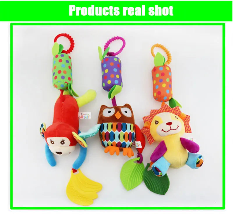 Baby Toy Plush Bed Hanging Pendant Baby Plush Cute Cartoon Animal Wind Chime Stroller Hanging Teether Stroller For Newborn Gifts