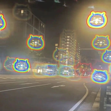 yiji  Stick Kawaii Handheld  Filter Diffraction  Photography  ハチワレ Glasses Special Effect Card Birthday Gifts うさぎ