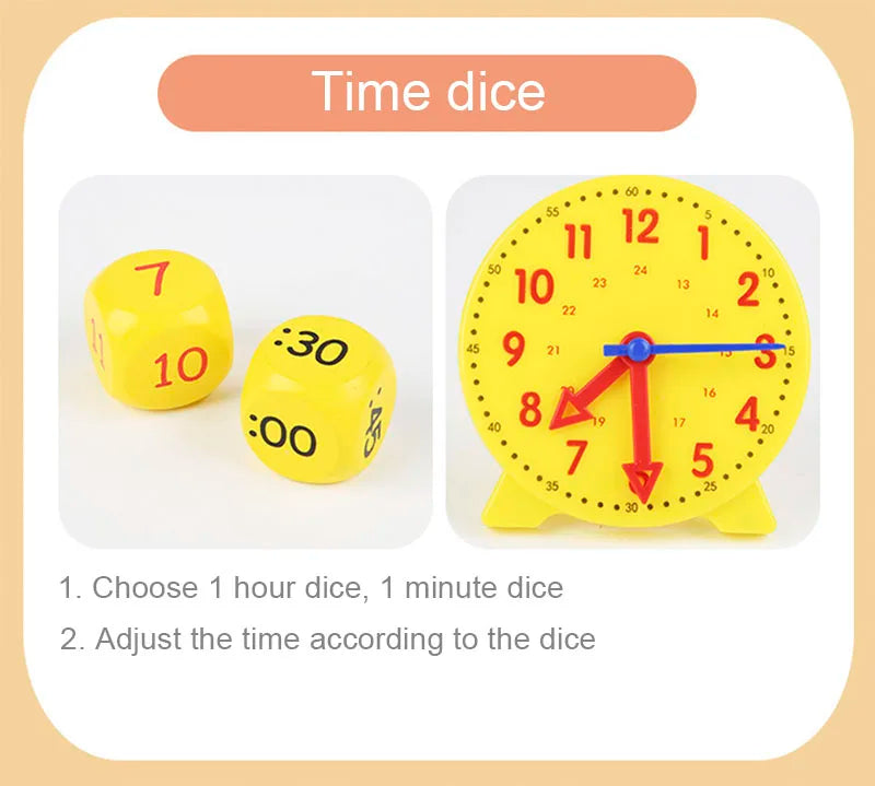 Children Montessori Clock Educational Toys Hour Minute Second Cognition Matching Puzzle Toys Kids Early Preschool Teaching Aid