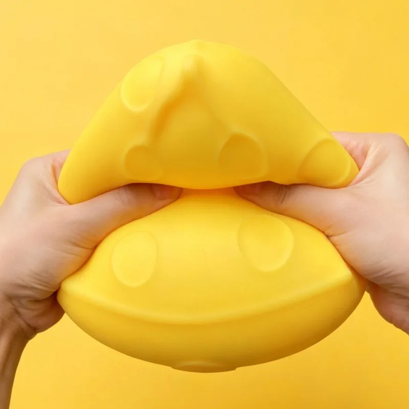 Jumbo Triangular Cheese Stress Ball Squishy Toy Stretchable Cheese Squeeze Ball Fidget Toy ASMR Sensory Anti-Stress X-mas Gift