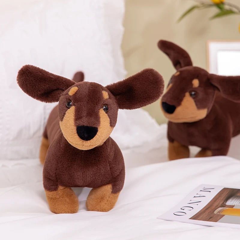 Dachshund Plush Long Pillow Brown Dog Body Pillow Animal Cartoon Body Hugging pillow Long Pillows Stuffed Home Decor