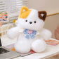 New Running Bear Plush Toys Cartoon Rabbit 40cm Stuffed Animal Stuffed with Bib Running Animal Kids