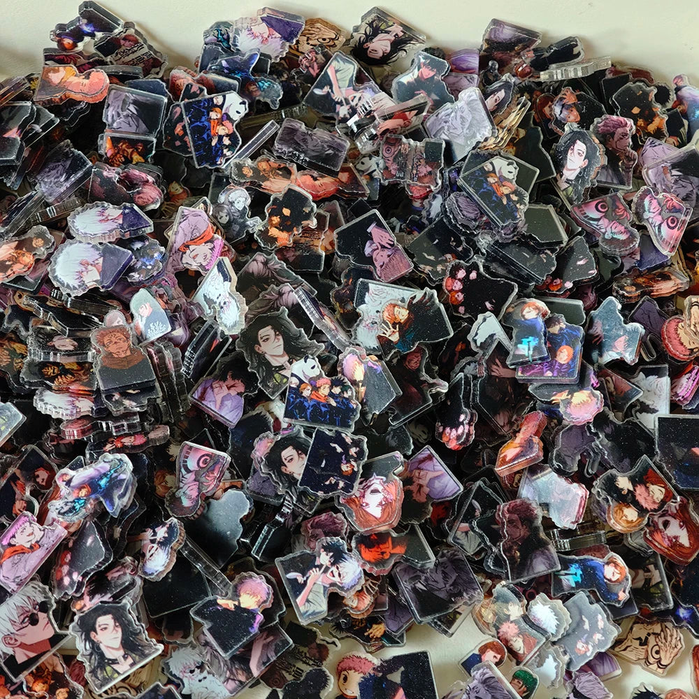 50pcs/set Anime Jujutsu Kaisen Resin DIY Accessories Cute Image Laminating Acrylic Cream Glue Phone Case Refrigerator Gift Patch