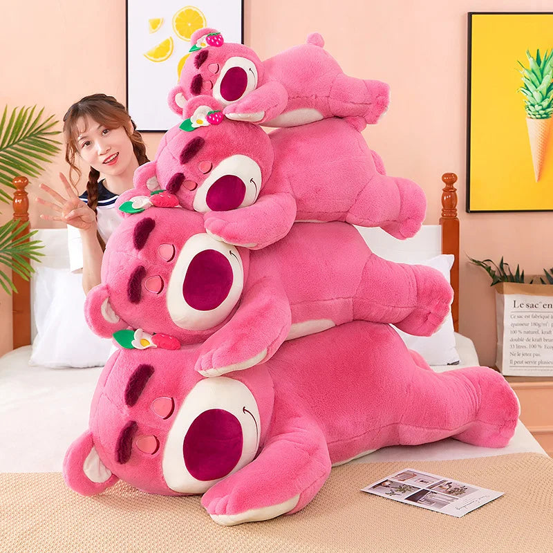 New Story Lotso Cute Bear Strawberry Sofa Plush Pillow Stuffed Toys Children Girls Friends Festivals Birthday Gift