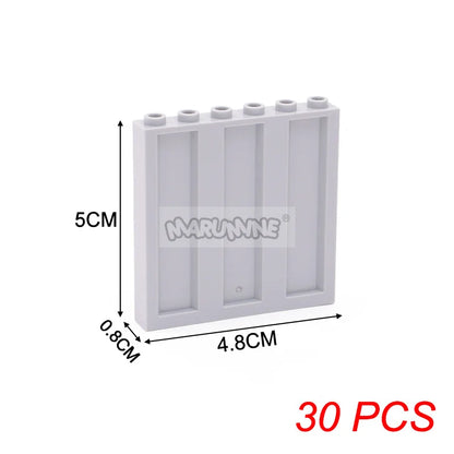 Marumine 30PCS 23405 Panel 1x6x5 Corrugated Plate MOC Model Kit Container Car Track Accessories Building Bricks Idea Parts