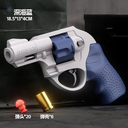 LCR-38 mechanical continuous firing revolver soft bullet gun can fire toy gun,  handgun model, one push ejection shell