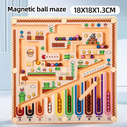 A magnetic maze advanced rolling ball math logic thinking classification cognitive educational toy for early childhood education, visual and intellectual development, hands-on and brain use