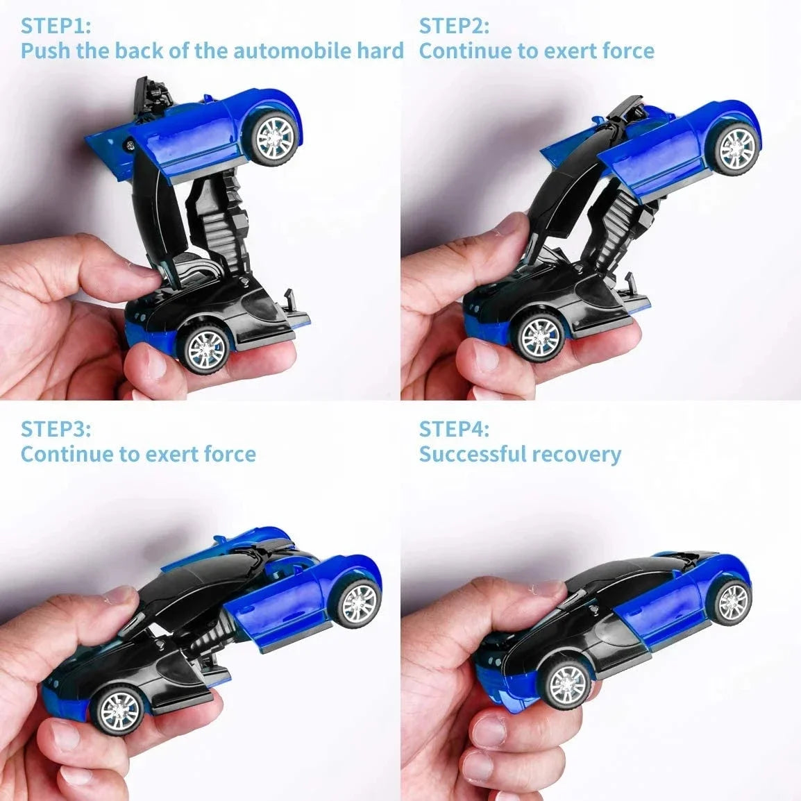 Mini 2 In 1 Car Toys One-key Transformable Car Toys Automatic Transforming Robot Model Car Diecasts Toy Boys Gifts Children Toy