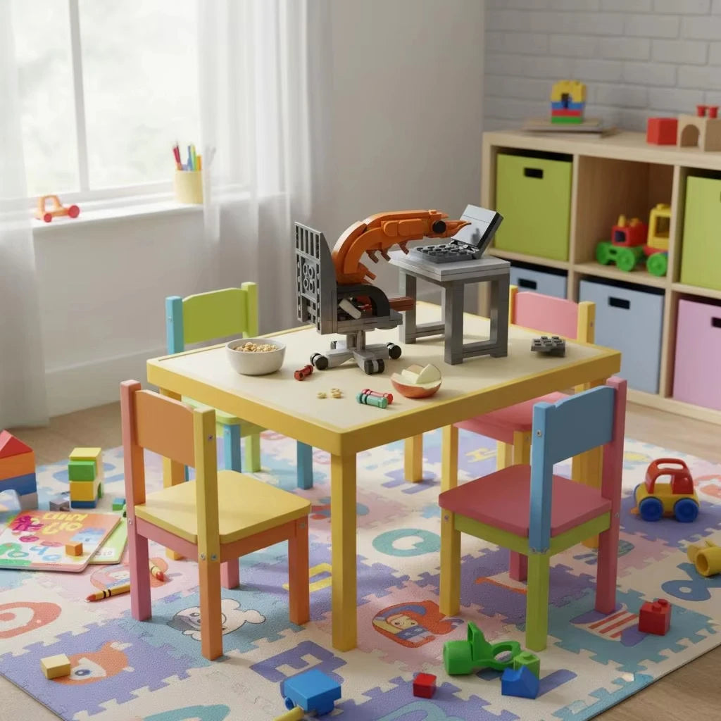 MOC Building Block Shrimp Model Figurines Prank Toy Set Puzzle Assembly Desktop Ornaments