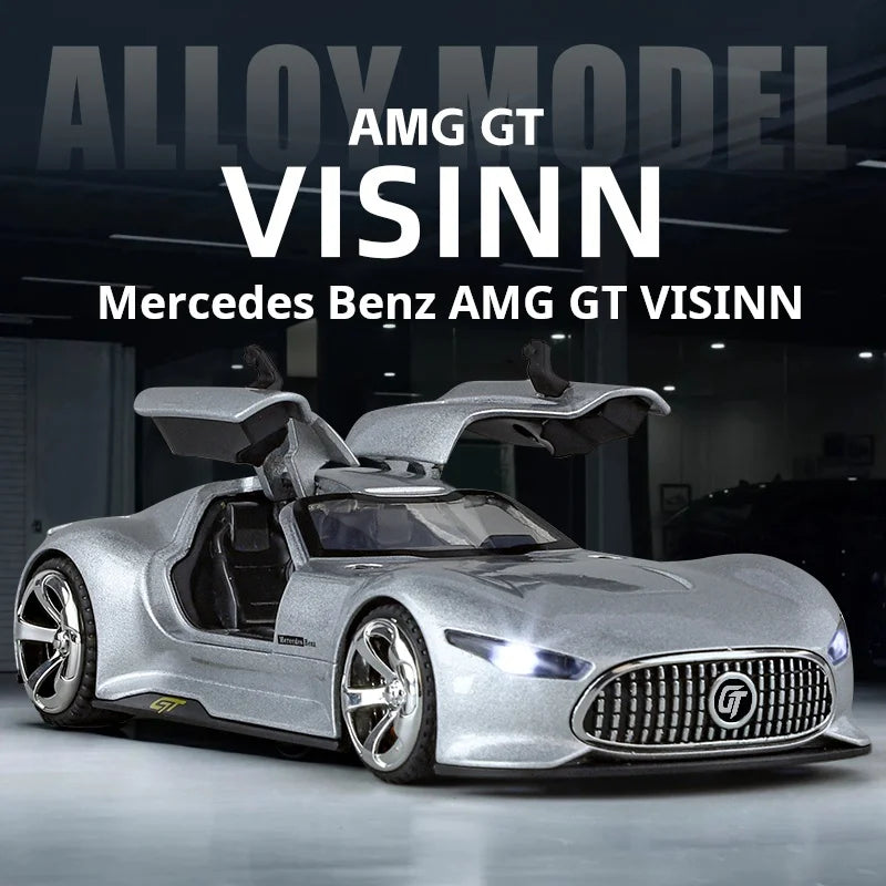 1:32 Visinn GT Alloy Supercar Diecast Metal Model Fast Furious Vehicle Sound Light Collection Kid Toy Gifts Interior Decoration