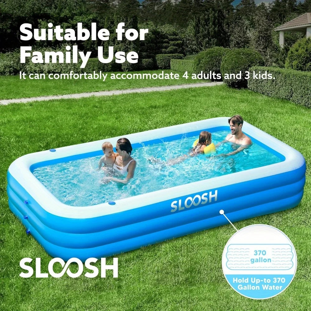 JOYFY 120" x 72" x 22" Full-Sized Inflatable Swimming Pool Summer Family Pool for Summer Water Party Backyard Garden Lawn