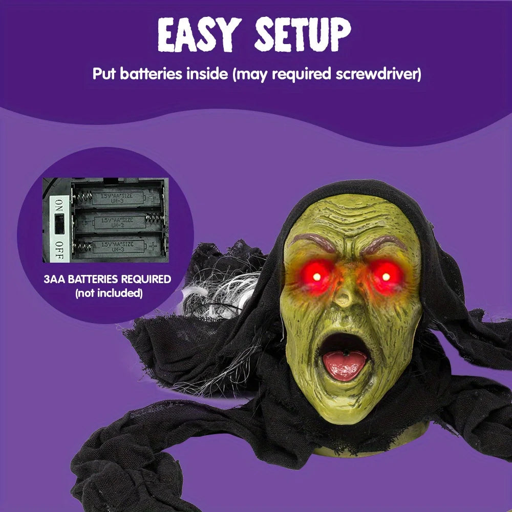 Outside Zombie Groundbreaker Halloween Decoration Outdoor Halloween Zombie Decor with Sound and Flashing Eyes Scary Groundbreaker for Yard Lawn Graveyard Decorations