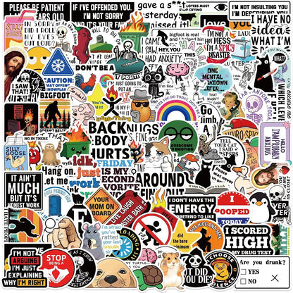 50/100PCS Funny Prank Meme Stickers Graffiti Cartoon Toys Decals DIY Skateboard Notebook Fridge Helmet Waterproof Sticker