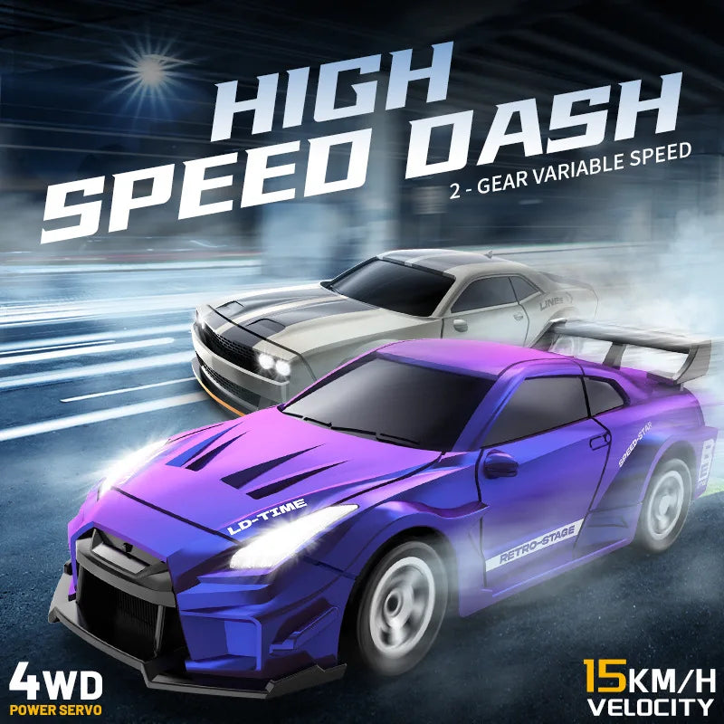 Mini 1/64 4WD RC Drift Car High Speed Remote Control Off-Road Racing Vehicle Desktop Pocket Drifting Car Toys Children Boy Gifts