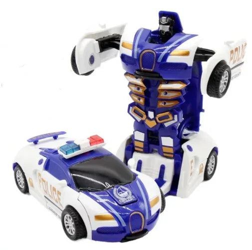 Mini 2 In 1 Car Toys One-key Transformable Car Toys Automatic Transforming Robot Model Car Diecasts Toy Boys Gifts Children Toy