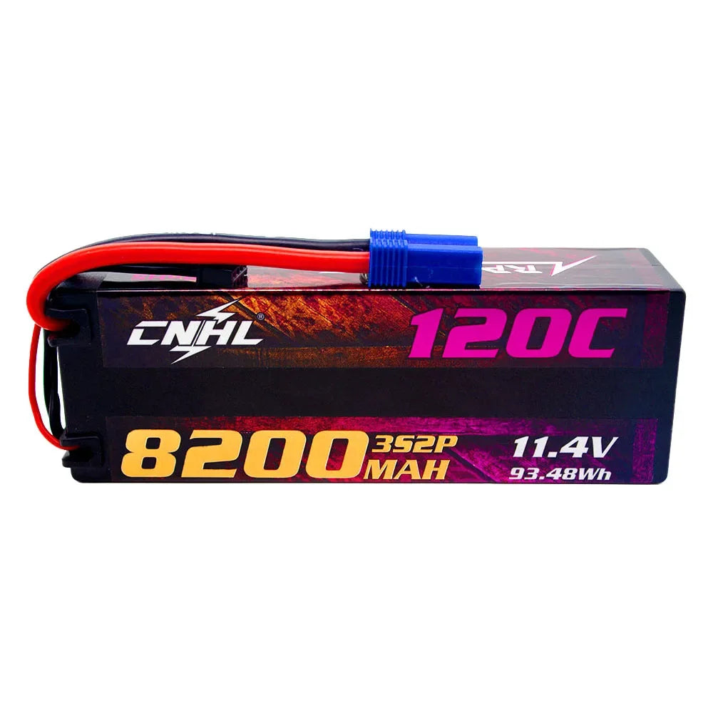 CNHL 2S 3S 4S Lihv Battery 7.6V 11.4V 15.2V 8200mAh 9000mAh 120C HV HardCase With EC5 Plug For RC Car Boat Airplane Truck Truggy