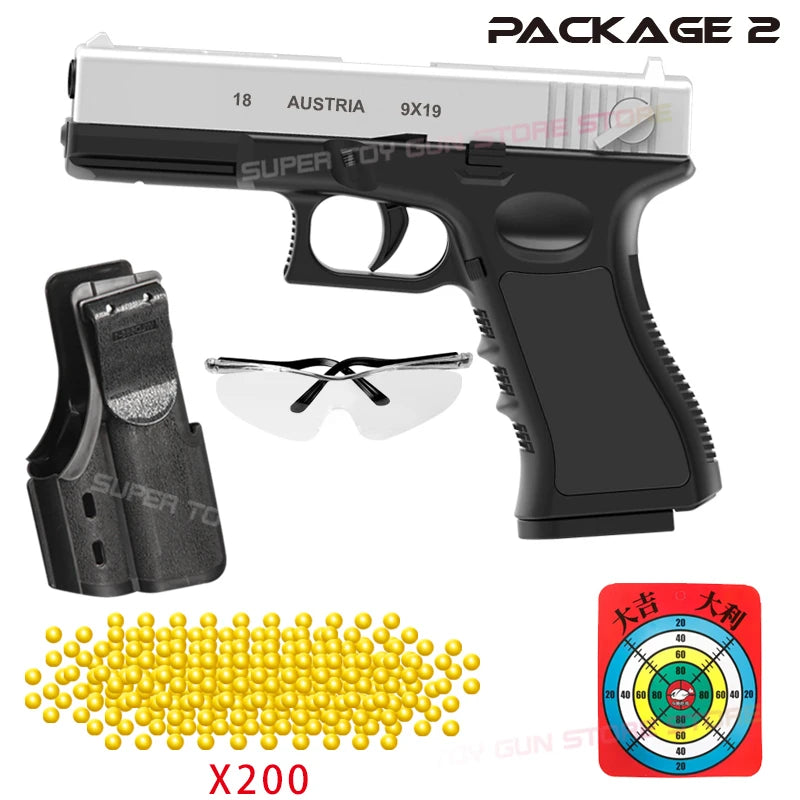 2026.SAFE SOFT BULLET TOY BLASTER PISTOL WITH MAGAZINE AND BALLS, PERFECT FOR OUTDOOR SHOOTING GAME AND KIDS GIFT