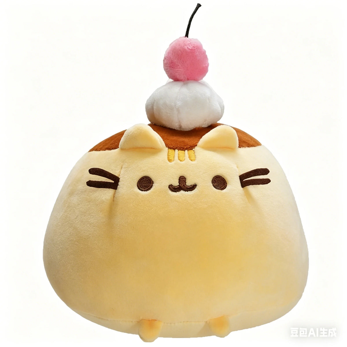 22cm Pudding Cat Stuffed Plushie Round Cute Animal Soft Toy for Friend Birthday Present Sleeping Pillow