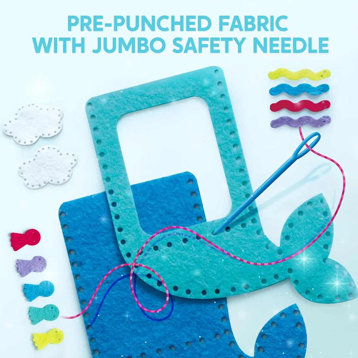 JOYFY 7 Sewing Projects My First Kids Sewing Kit- Easy DIY Arts and Crafts for Girl Birthday Chirstmas Gifts Unicorn and Mermaid
