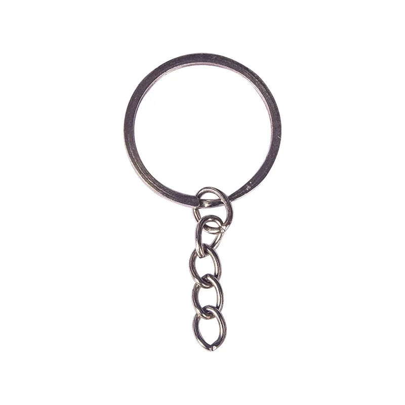 Hama Bead Accessories Metal Keychain with Chain Flat Double-layer Key Ring Hanging Ring Diy Accessories Metal Earth