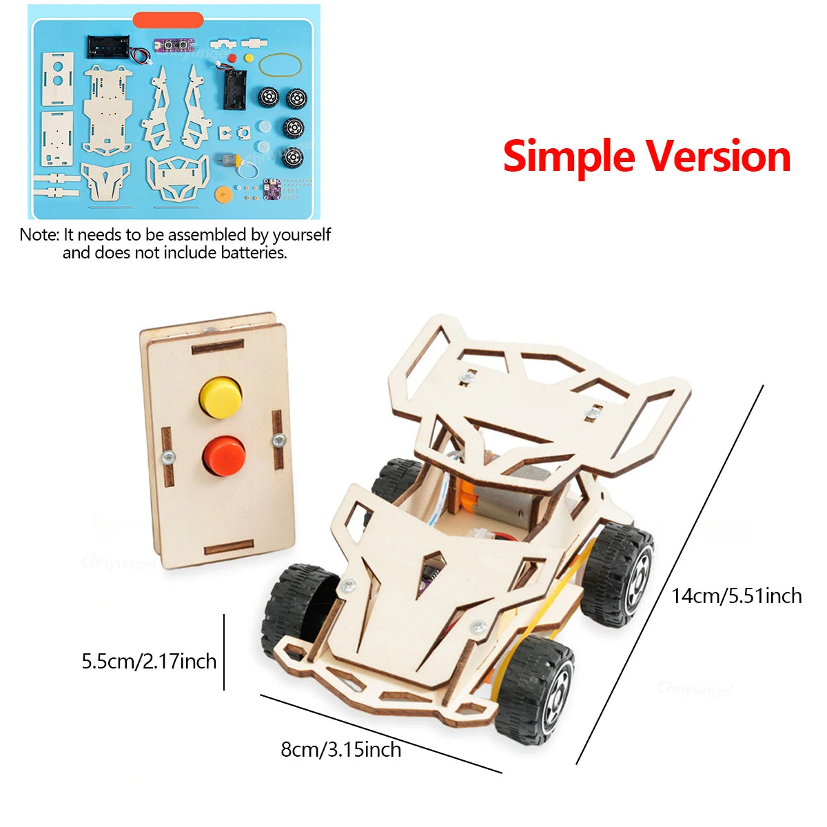 DIY Wooden Remote Control Car Kits STEM 4WD Educational Science Project Building Toys Creative Birthday Gifts for Kids Boys Girl