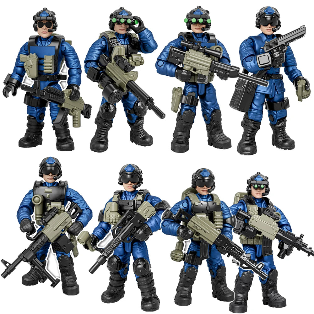 Military Army Soldiers World War SWAT Polices Soldiers Special Forces Model Assembly Building Blocks Bricks Toys Gift ﻿