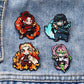 4/8Pcs Anime Demon Slayer Enamel Brooch Pins Kimetsu No Yaiba Character Tanjirou Nezuko Rengoku Metal Lapel Badge Cosplay Gift