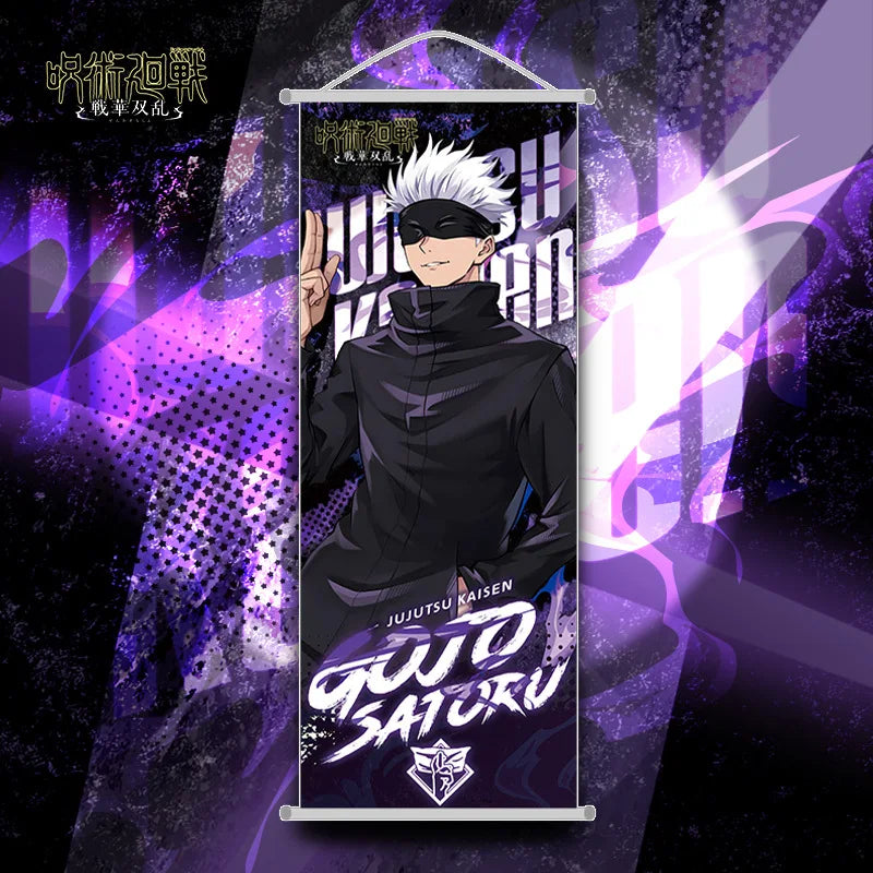 Jujutsu Kaisen Long Scroll Hanging Painting Gojo Satoru Poster Anime Goods Hanging Ornaments Holiday Gifts Room Decorations