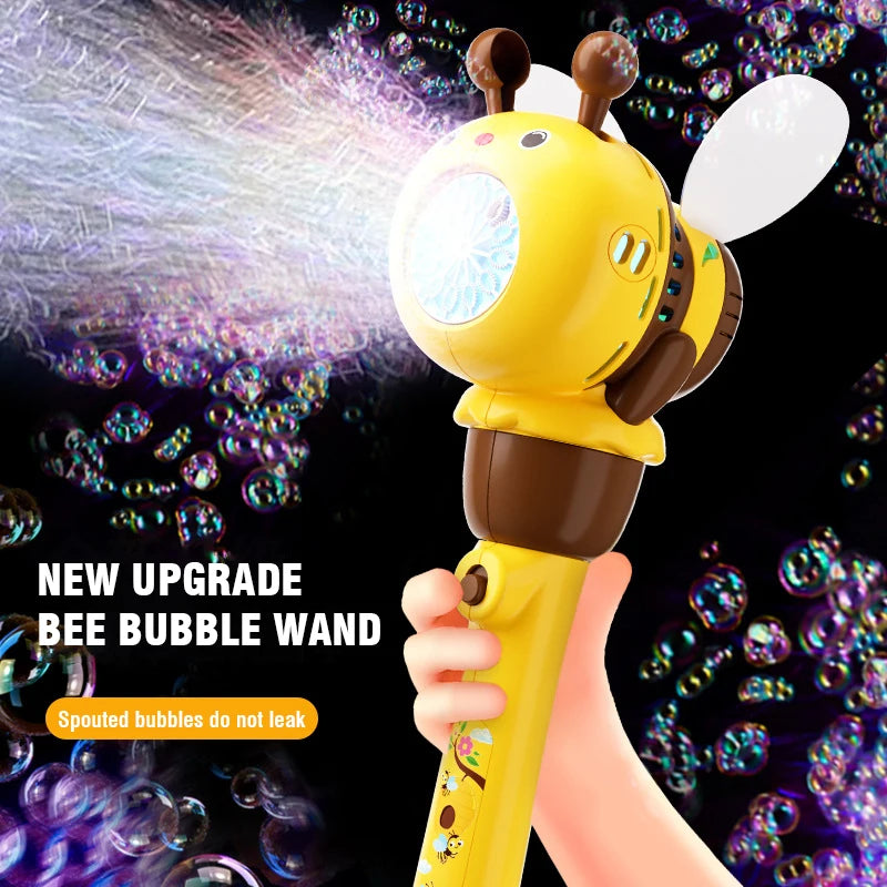 12 Hole Bee Electric Bubble Gun Children's Bubble Machine With Lights Soap Maker Blowing Outdoor Toys Wedding Party Game Gifts