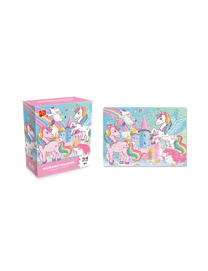 Unicorn Jigsaw Puzzle 54 Pieces, Cartoon Animal Puzzle Toy, Educational Puzzle for Kids, Cute Birthday Gift