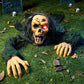 Zombie Groundbreaker Halloween Outdoor Decoration Outside Halloween Graveyard Decor Zombie Prop with Creepy Sound and Glowing Eyes, Scary Groundbreaker Decorations for Lawn Yard Photobooth Props