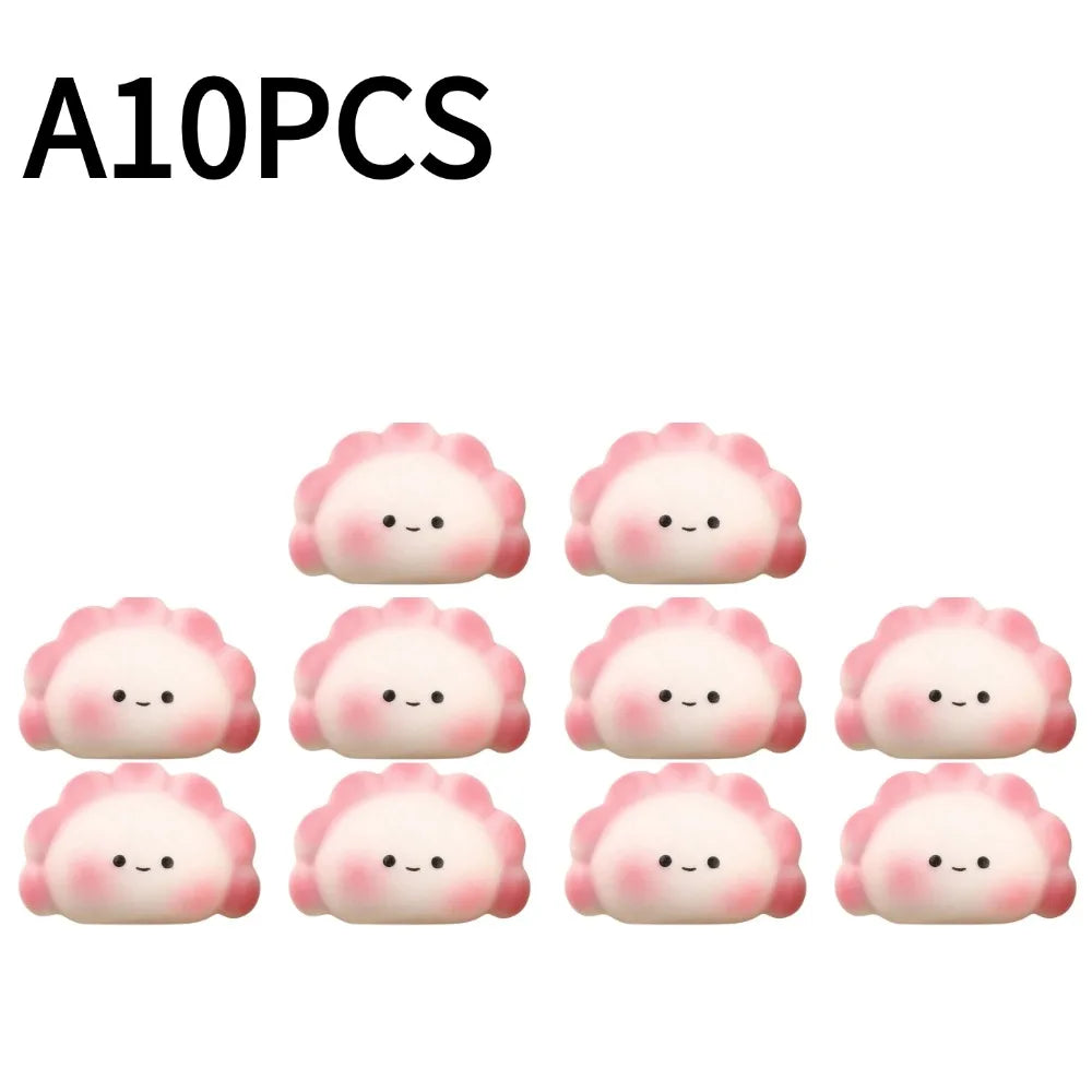 Cute Dumpling Squishies Slow Rising Fidget Sensory Toy Kawaii Steam Bun Stress Relief Squeeze Toy for Kids Adults Gift