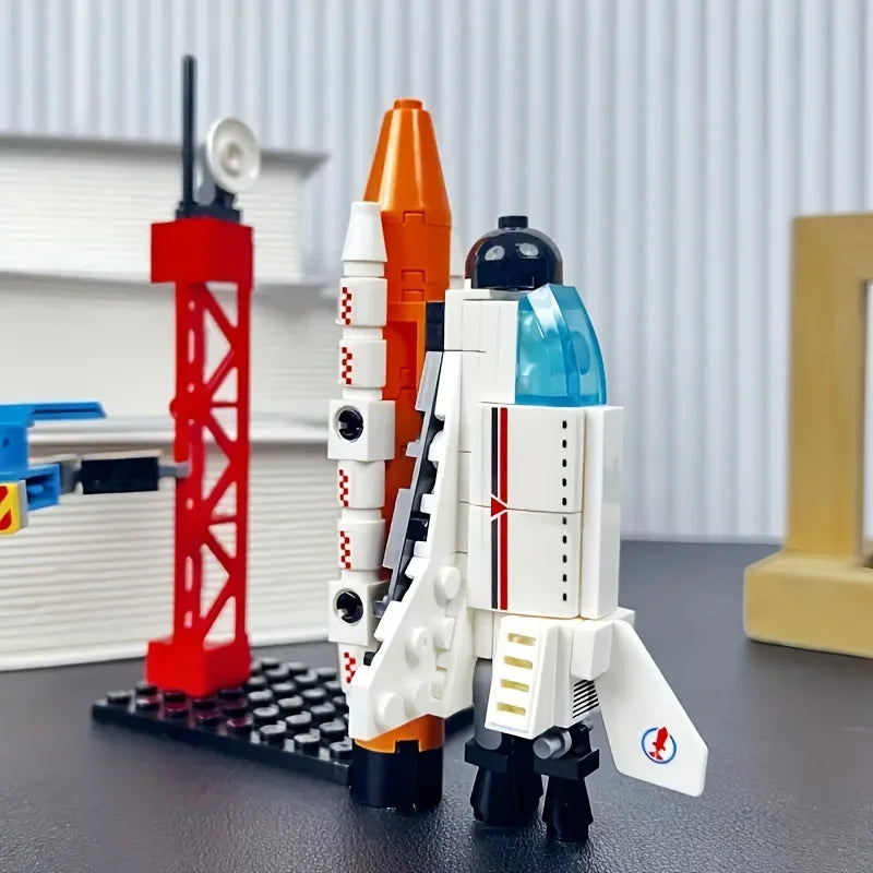 Space Rocket Building Blocks Set STEM Educational DIY Puzzle 3D Assembly Model Construction Toy for Kids Boys Girls School Gift