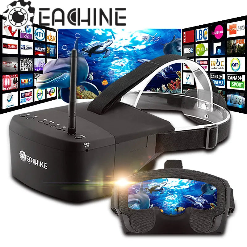 Eachine EV800 5 Inches 800x480 FPV Video Goggles 5.8G 40CH Raceband Auto-Searching Build In Battery