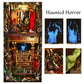 Book Nook Kit Haunted Hotel Halloween 3D DIY Wooden Puzzle Handmade Bookshelf Dollhouse Model Bookend Building Home Decoration