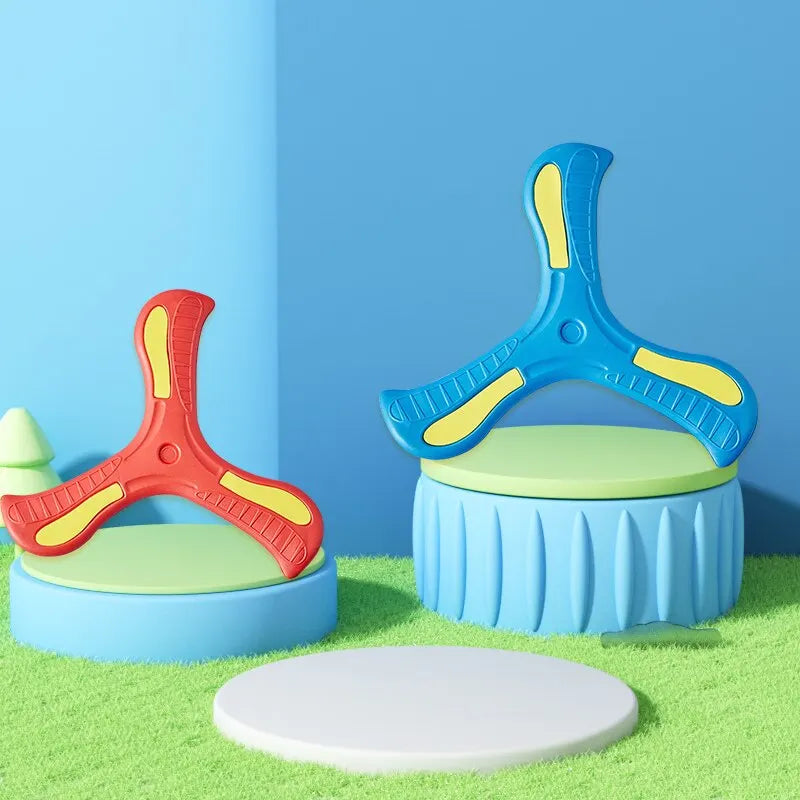 Children Boomerang Soft Three-leaf Cross Outdoor Toy Flying Disc Adult-kids Interactive Sports Toy for Puzzle Decompression Gift