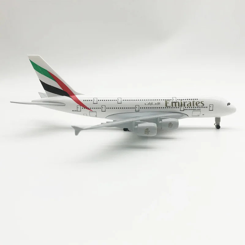 Plane Model Airbus A380 20cm Aircraft Model Emirates Metal Replica Alloy Material Aviation Simulation Airplanes Decoration