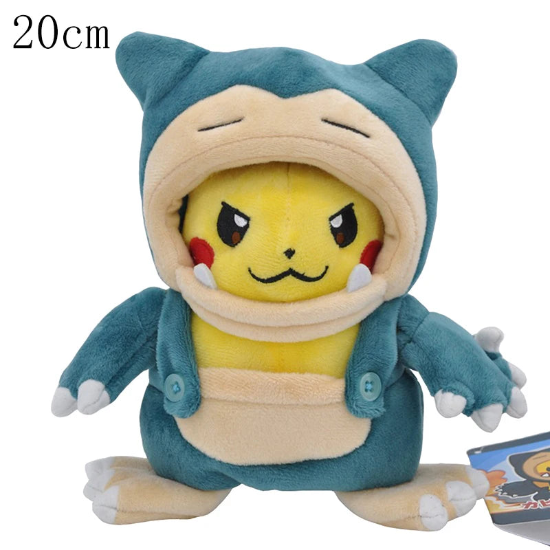 Cos Eevee Pikachu Cosplay Plush Toy Charizard Peluche Snorlax Garchomp Tyranitar Hydreigon Stuffed Animal Doll Plushies Toy Gift