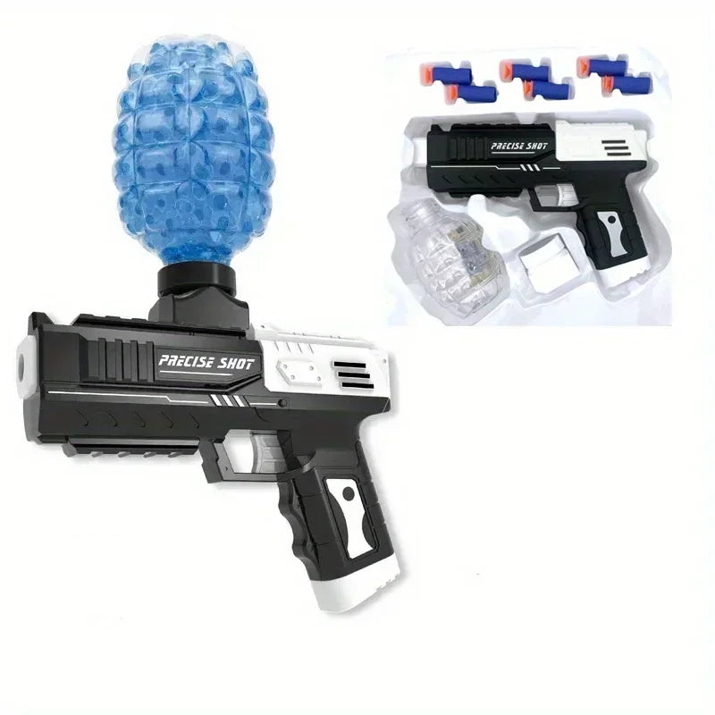 Manual Gel Ball Blaster, Soft Bullet Foam Blasters Toy Gun, Splat Gun Cool Gift(Black And White)