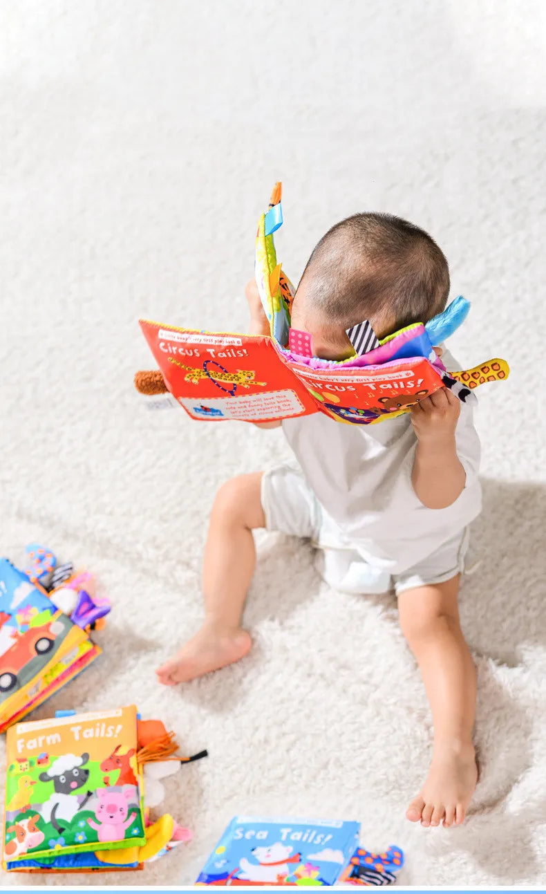 New 3D Visual Tail Cloth Book Baby Tear Resistant Biteable Cognitive Tool Interactive Parent-Child Fun Toddlers Enlighten Toys
