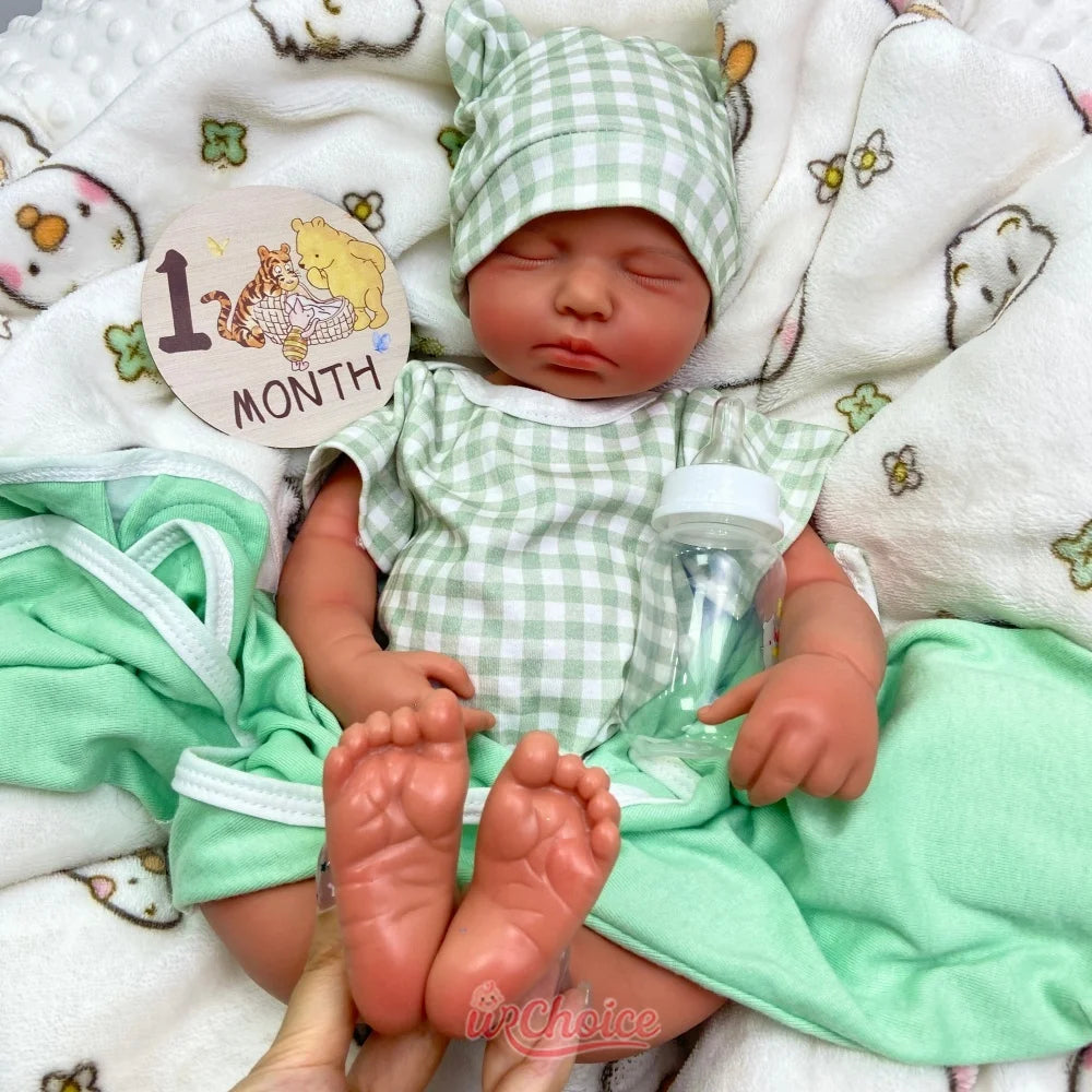 20inch Warm Companion Silicone Reborn Doll Fine Realistic Details Soft Full Body Comfort Doll  Can Open Mouth Loulou for Elderly People Living Alone