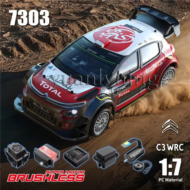 MJX Hyper GO 7303 7304 1/7 Large Scale RC Rally Car 60KM/H Sensored Brushless 4WD WRC Drift Vehicle with Gyro Toys As Gift