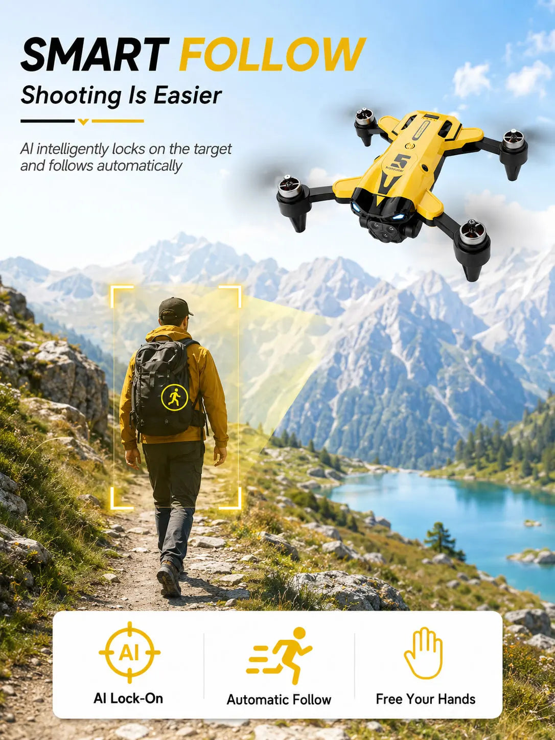 Brushless Aerial RC Drone 8K Triple Camera 5G Transmission 7 Level Wind Resistance Optical Flow Hover Folding Portable Drone