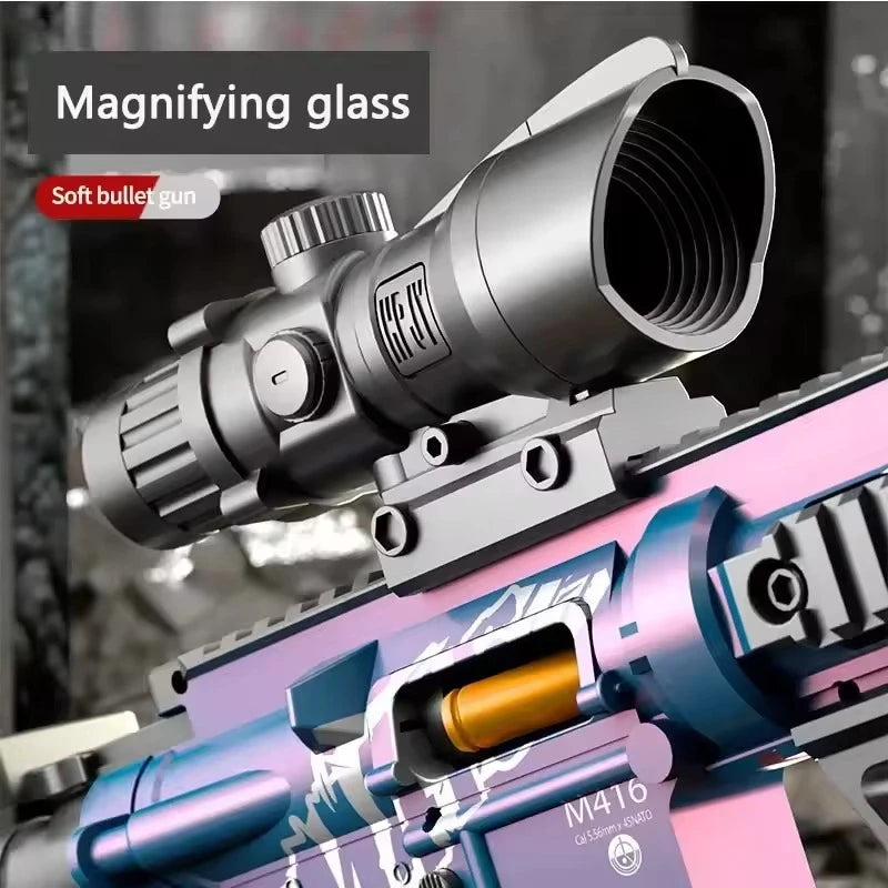 Children's Manual Soft Bullet M416 Soft Bullet Gun Can Fire Submachine Gun Model Boy Toy Gun Action Loading Assault Rifle
