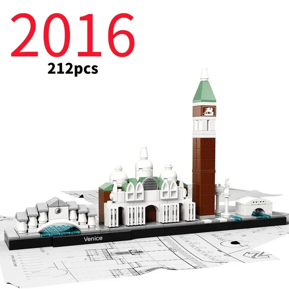 Thirteen Sets of City Models 21043 21026 Building Blocks Sets Suitable for Birthday Gifts Not Compatible with Legoed Particles.