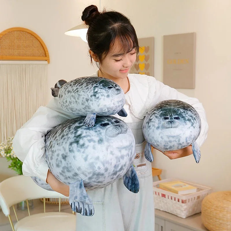 Simulation Seal Sea Lion Plush Toys Hot Sale Mom-Children Seal Doll Cozy Cotton Stuffed Throw Pillow Back Cushion Cute Gift