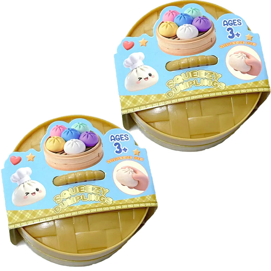 Hot Glitter Dumpling Squishy with Box Dumplings Sensory Squeeze Toy for Stress Relief Fans Gifts