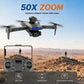 ZNLYRION D6 Air Foldable RC Drone 4K Dual Camera WiFi FPV Quadcopter with Optical Flow Hovering 540° Obstacle Avoidance 50X Zoom 2.4GHz 4CH Remote Control Drone with Storage Bag