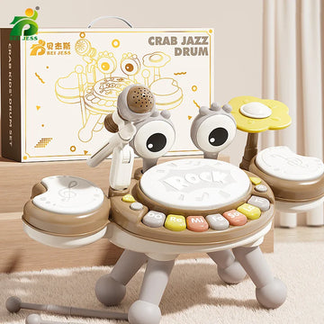 4 in 1 Kids Piano Toy with Xylophone Karaoke Microphone Drums Lights Musical Sensory Learning Educational Toy for 3Years Toddler